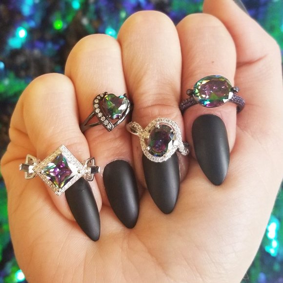 Charmed Aroma Mystic Topaz Black Gold ring, made with 925 Sterling Silver - Picture 6 of 8